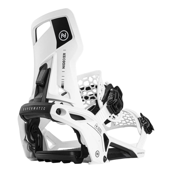 Nidecker Supermatic Snowboard Bindings 2025 White - Comor - Go Play Outside