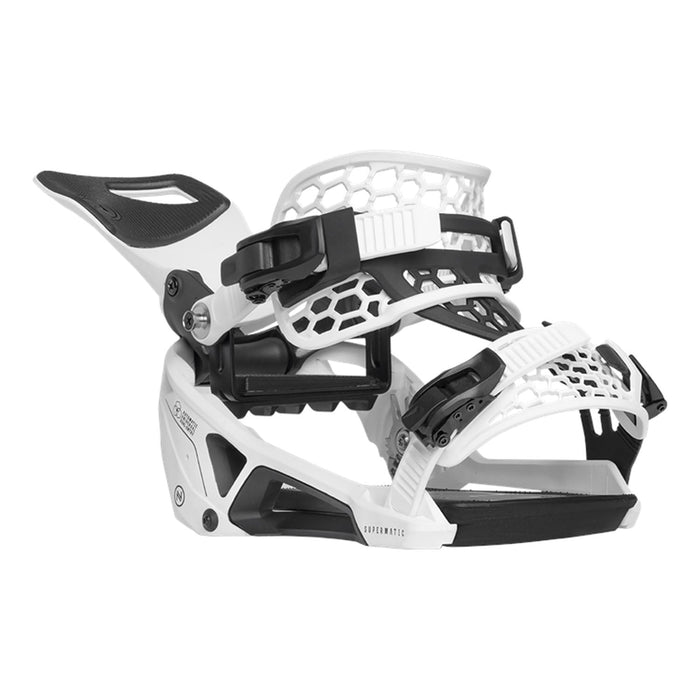 Nidecker Supermatic Snowboard Bindings 2025 White - Comor - Go Play Outside