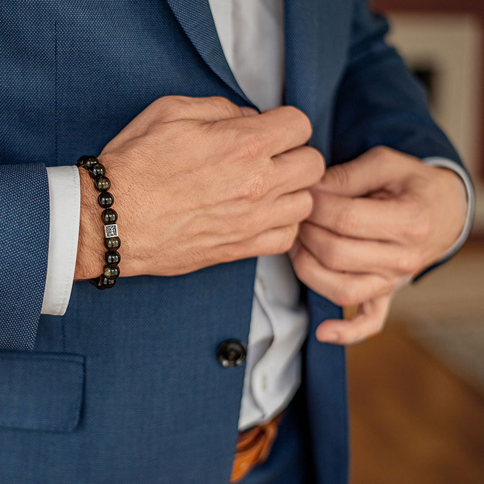 Obsidian Bracelet for Men - Vytis | Lina Snara