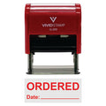 Ordered With Date Line Self-Inking Office Rubber Stamp