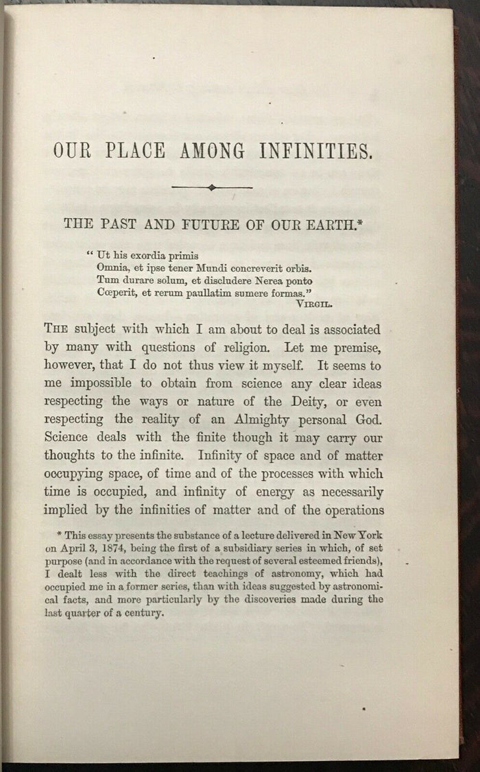 OUR PLACE AMONG INFINITIES - Proctor, 1st 1876 JEWISH ASTROLOGY LIFE IN UNIVERSE