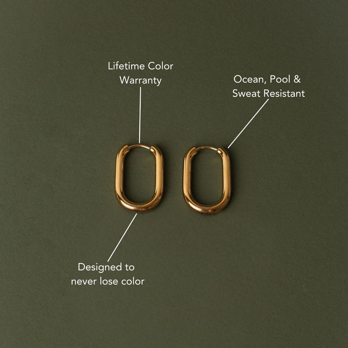 Gold Oval Earrings