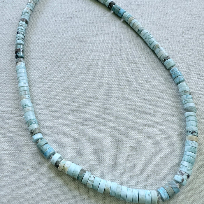 Pale Blue Turquoise Heishi Necklace