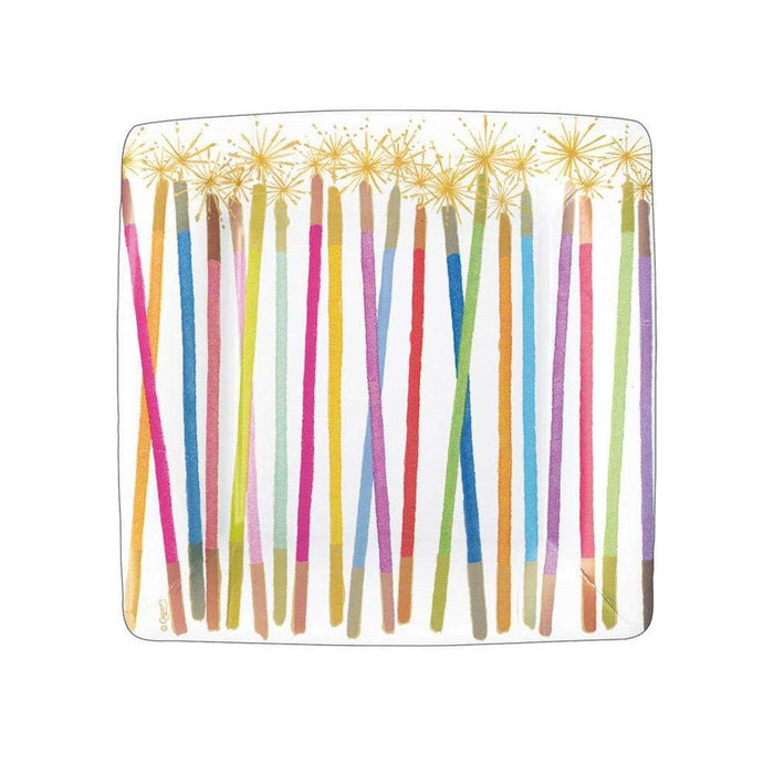 Party Candles Square Paper Salad & Dessert Plates - 8 Per Package - touchGOODS