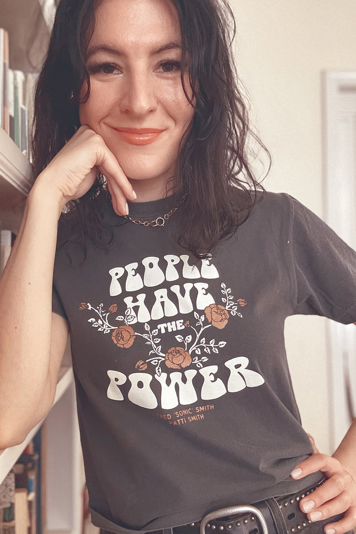 Patti Smith People Have the Power Floral Crop Tee