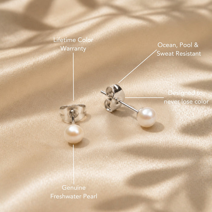 Silver Pearl Studs