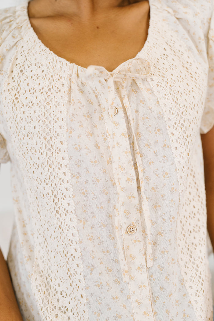 Picnic Petal Lace Detail Top