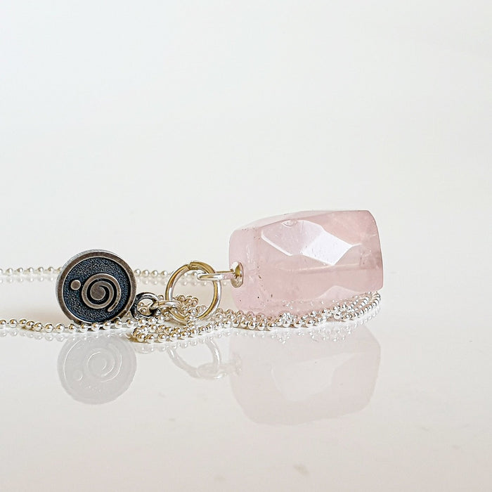 Pink Quartz from Madagascar Silver Pendant "Tenderness"