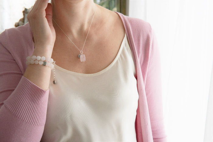 Pink Quartz from Madagascar Silver Pendant "Tenderness"