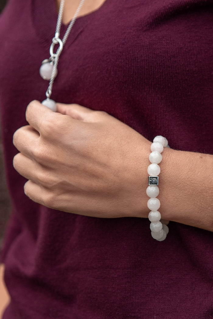 Pink Quartz Silver 925 Bracelet for Women "Tenderness"