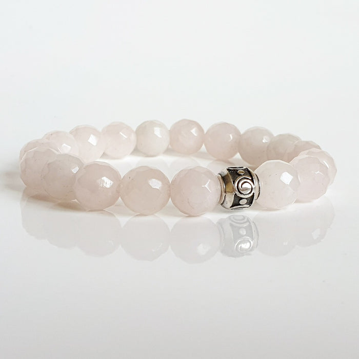 Pink Quartz Silver 925 Bracelet for Women "Tenderness"