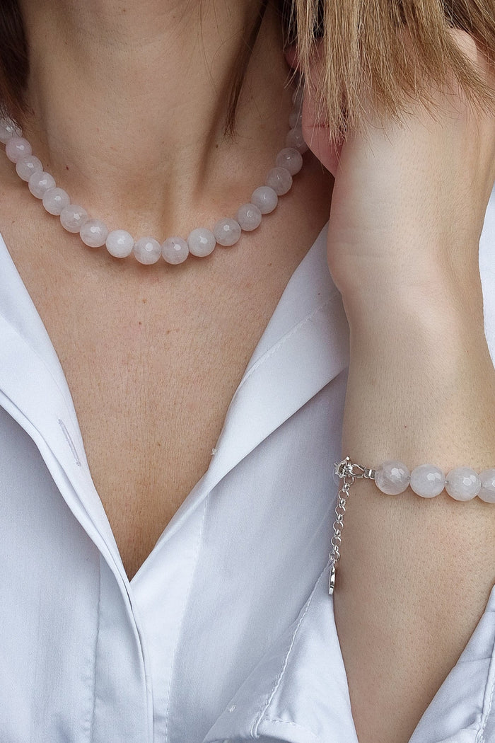 Pink Quartz Silver 925 Necklace "Tenderness"