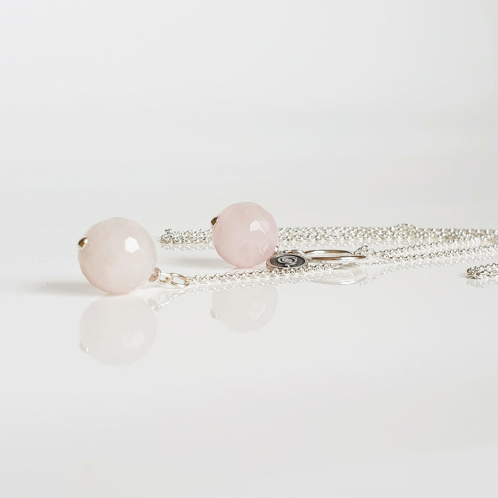 Pink Quartz Necklace for Women - Elegant Pearl Pendent Necklace 2023