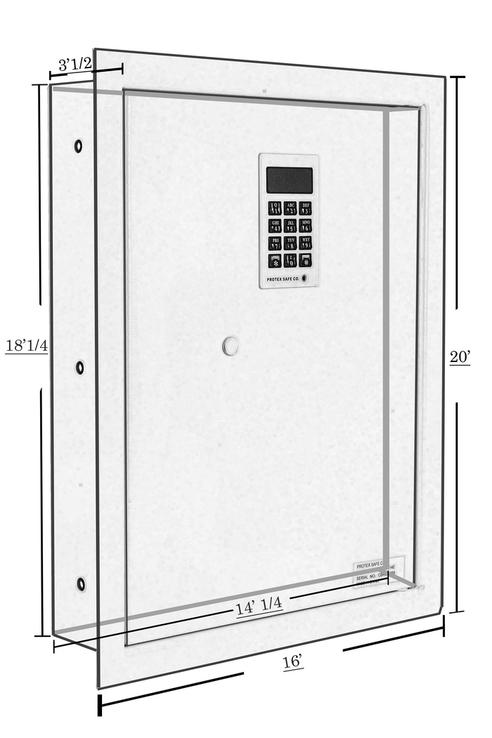 Protex PWS-1814E Hidden Wall Safe Dimensions