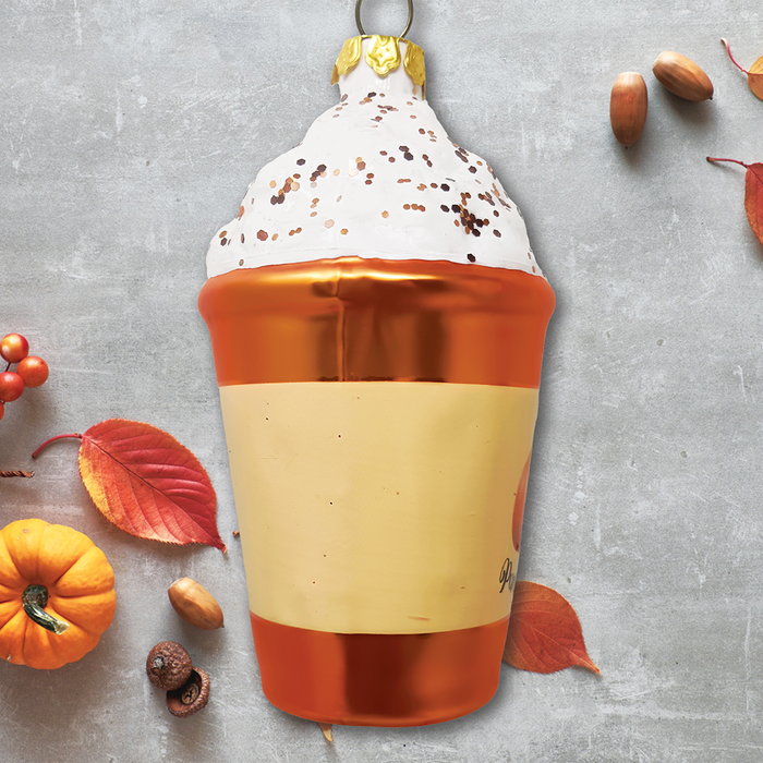 Pumpkin Spice Latte Glass Christmas Ornament
