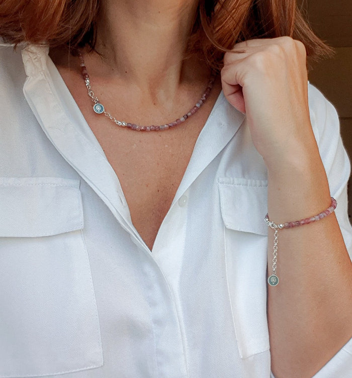 Purple Tourmaline Silver Necklace for Women's - Elegant Jewelry 2023