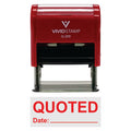 Quoted With Date Line Self-Inking Office Rubber Stamp