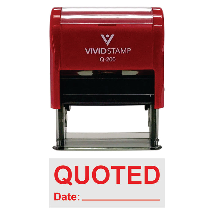 Quoted With Date Line Self-Inking Office Rubber Stamp