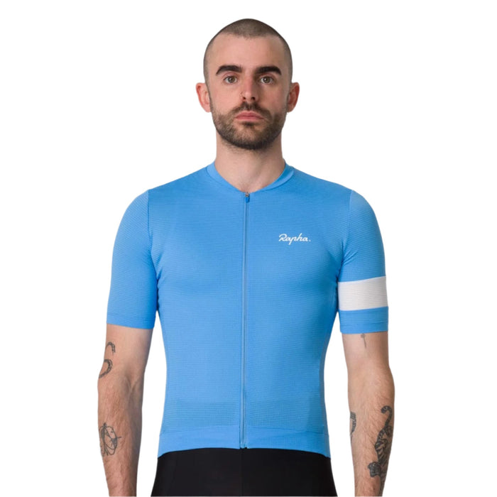 Rapha Men's Core Cycling Jersey Light Blue/White - Comor - Go Play Outside