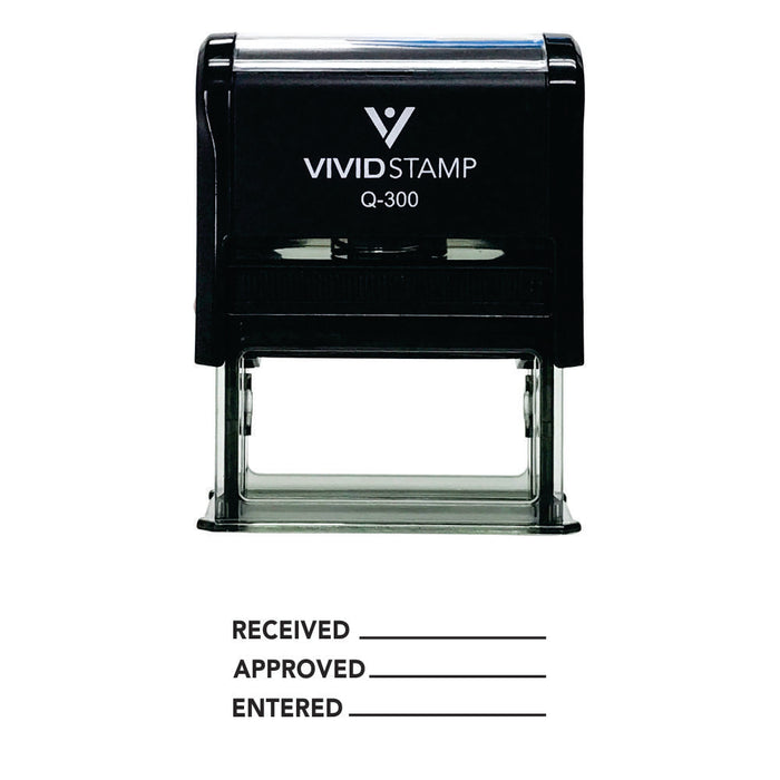 Received Approved Entered Self Inking Rubber Stamp