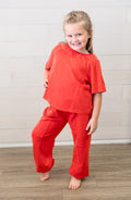 Red Athletic SS Top