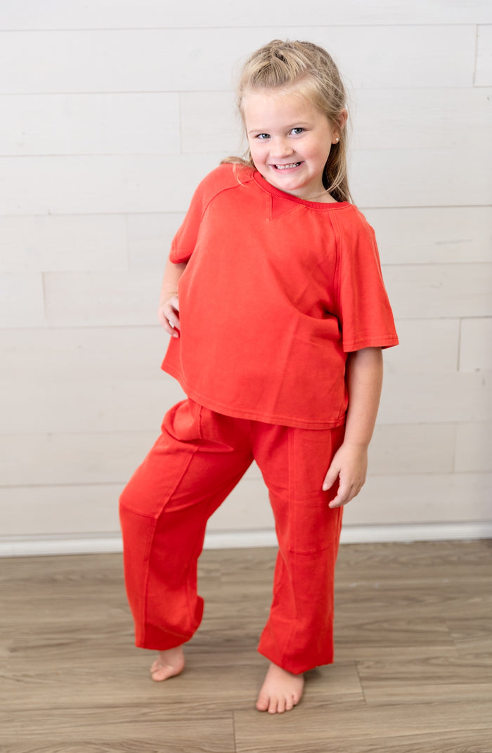 Red Athletic SS Top