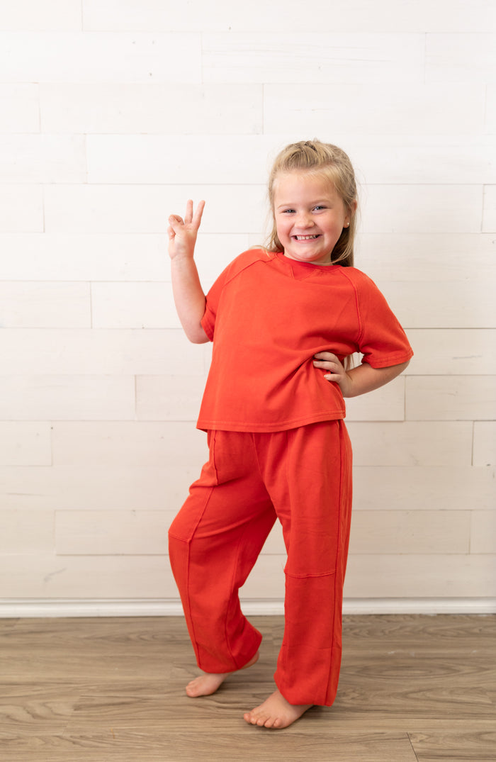 Red Athletic SS Top