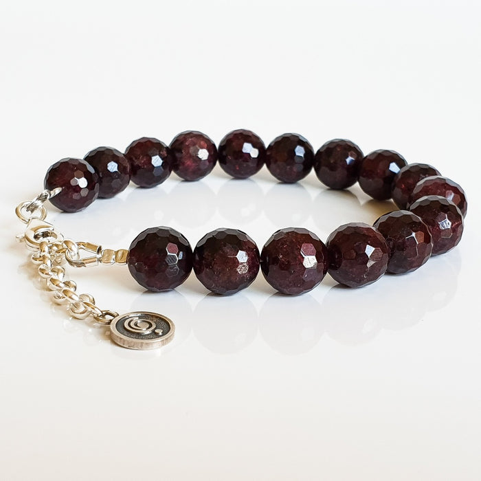 Red Garnet Silver Bracelet for Women "Vitality"