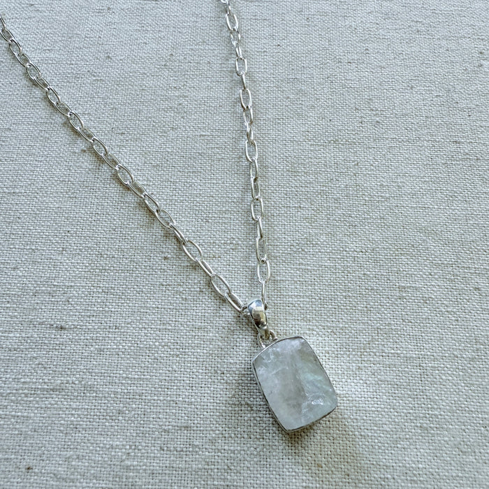Rough Cut Moonstone Necklace