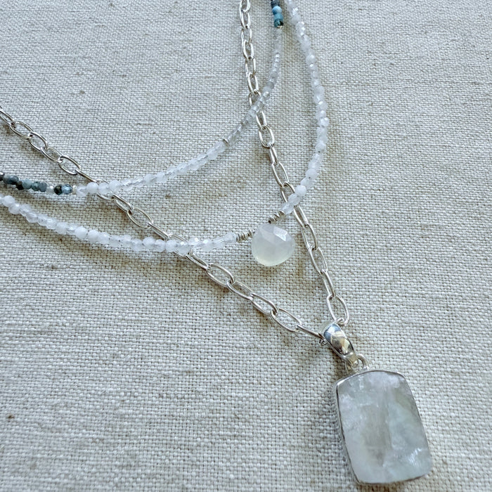 Rough Cut Moonstone Necklace