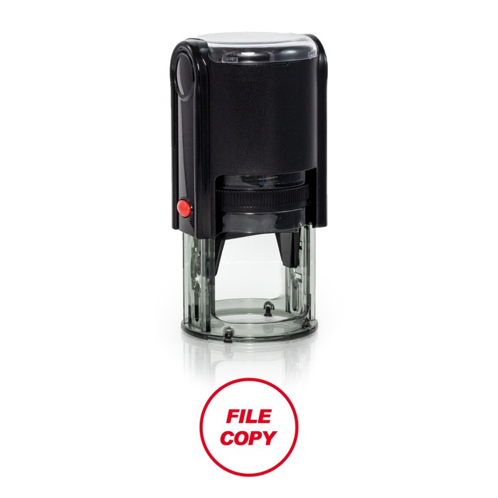 Round File Copy Self Inking Rubber Stamp Size 1-1/4"