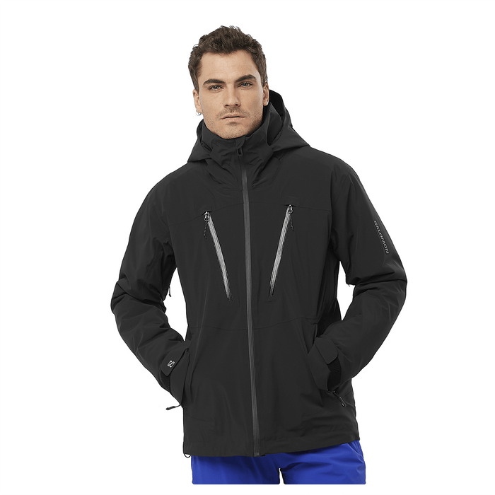 Salomon Men's Brilliant Jacket 2025 Deep Black/North Atlantic - Comor - Go Play Outside