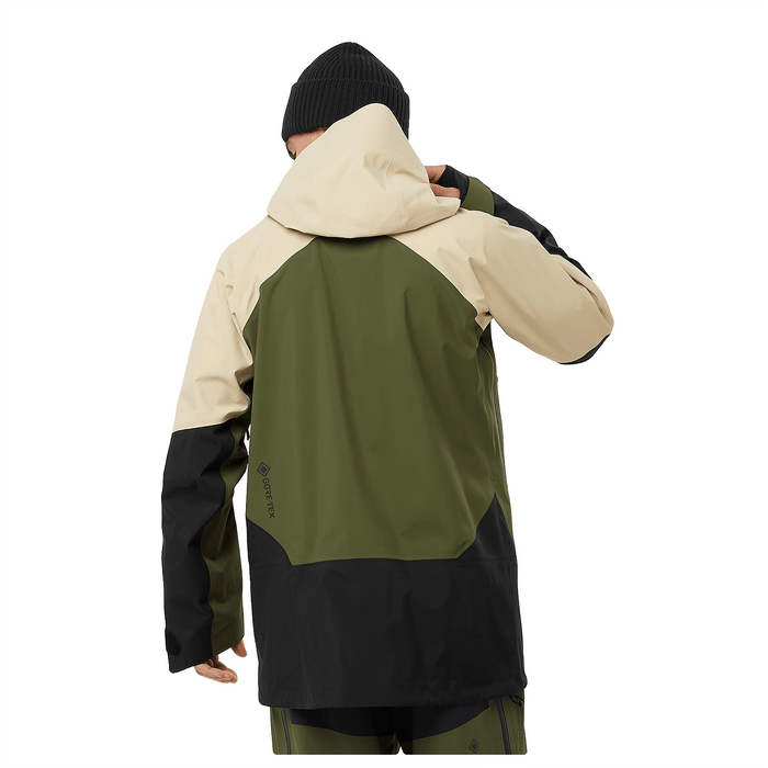 Salomon Men's Moon Patrol Evo Gore - tex Jacket 2025 White Pepper/Green - Comor - Go Play Outside
