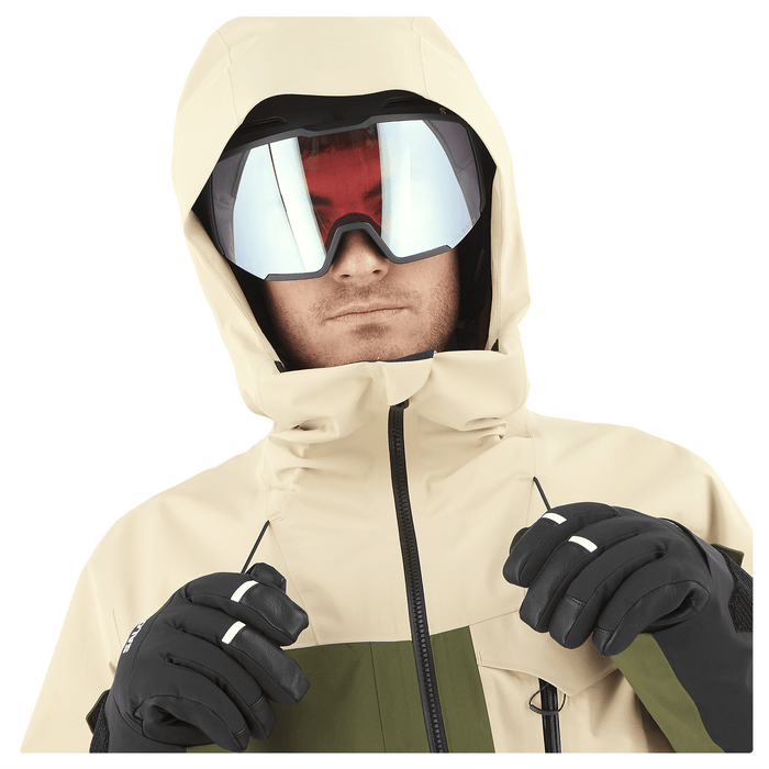 Salomon Men's Moon Patrol Evo Gore - tex Jacket 2025 White Pepper/Green - Comor - Go Play Outside