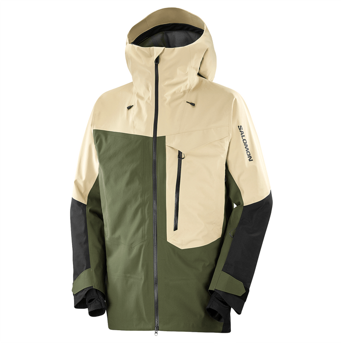 Salomon Men's Moon Patrol Evo Gore - tex Jacket 2025 White Pepper/Green - Comor - Go Play Outside