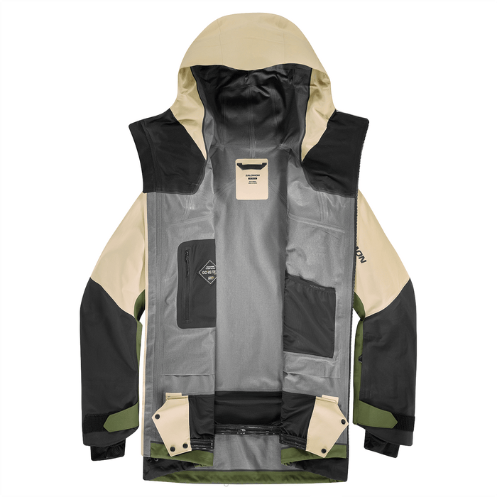 Salomon Men's Moon Patrol Evo Gore - tex Jacket 2025 White Pepper/Green - Comor - Go Play Outside
