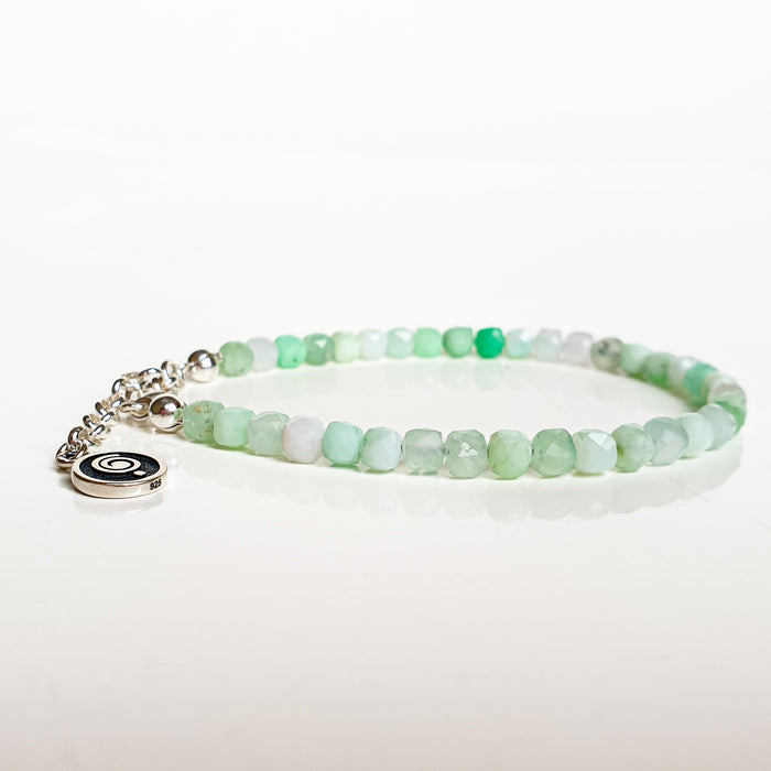 Set of Chrysoprase Bracelet and Necklace for Women with Silver 925 "Gentle Harmony" - Petit Secret