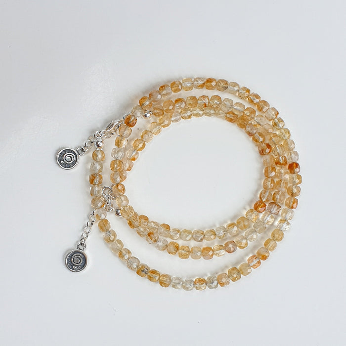 Set of Citrine Bracelet and Necklace for Women with Silver 925 "Stone of Abundance" - Petit Secret