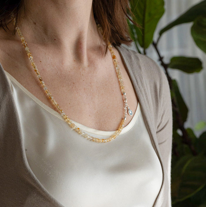 Set of Citrine Bracelet and Necklace for Women with Silver 925 "Stone of Abundance" - Petit Secret