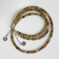 Set of Green Garnet Silver 925 Necklace and Bracelet "Vital Thouhgts" - Petit Secret