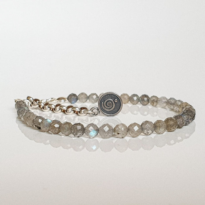Set of Labradorite A+ Round Bead Silver 925 Necklace and Bracelet "The Guardian" - Petit Secret