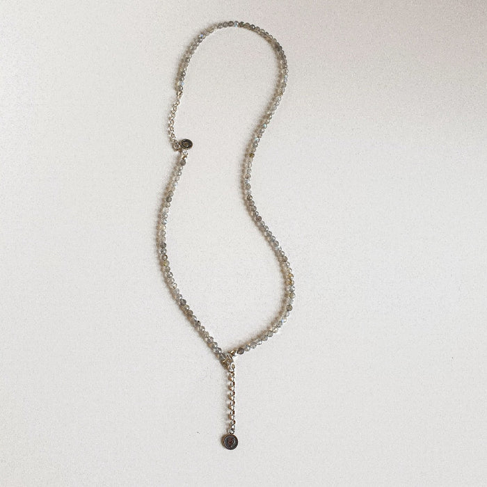Set of Labradorite A+ Round Bead Silver 925 Necklace and Bracelet "The Guardian" - Petit Secret