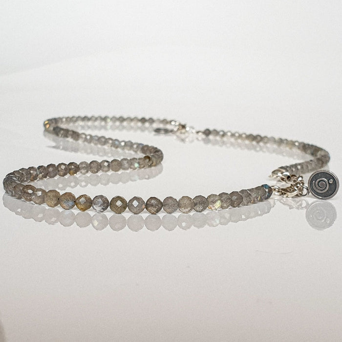 Set of Labradorite A+ Round Bead Silver 925 Necklace and Bracelet "The Guardian" - Petit Secret