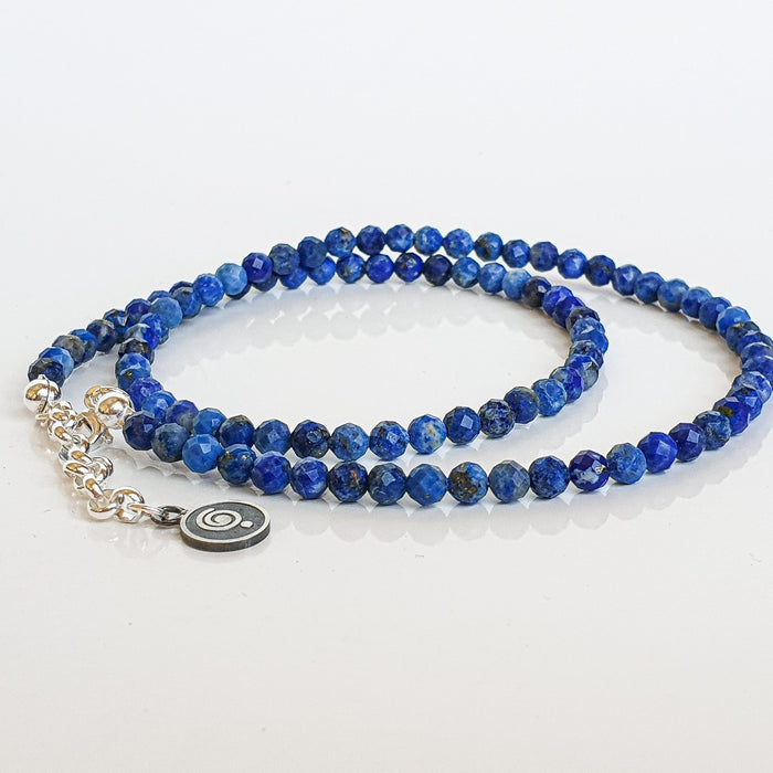 Set of Lazurite Silver 925 Necklace and Bracelet "Wisdom" - Petit Secret