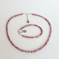 Set of Purple Tourmaline A+ Silver 925 Necklace and Bracelet "Harmony" - Petit Secret
