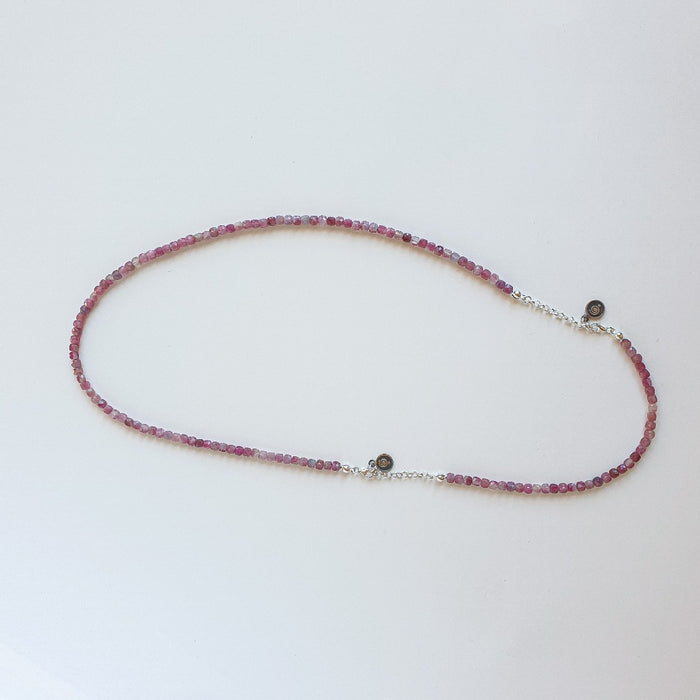 Set of Purple Tourmaline A+ Silver 925 Necklace and Bracelet "Harmony" - Petit Secret