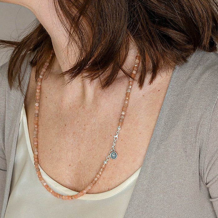 Set of Sun Stone Silver 925 Necklace and Bracelet "Joy and Success"