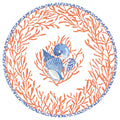 Shell Toile Paper Placemats in Coral & Blue - 12 Per Package, - touchGOODS