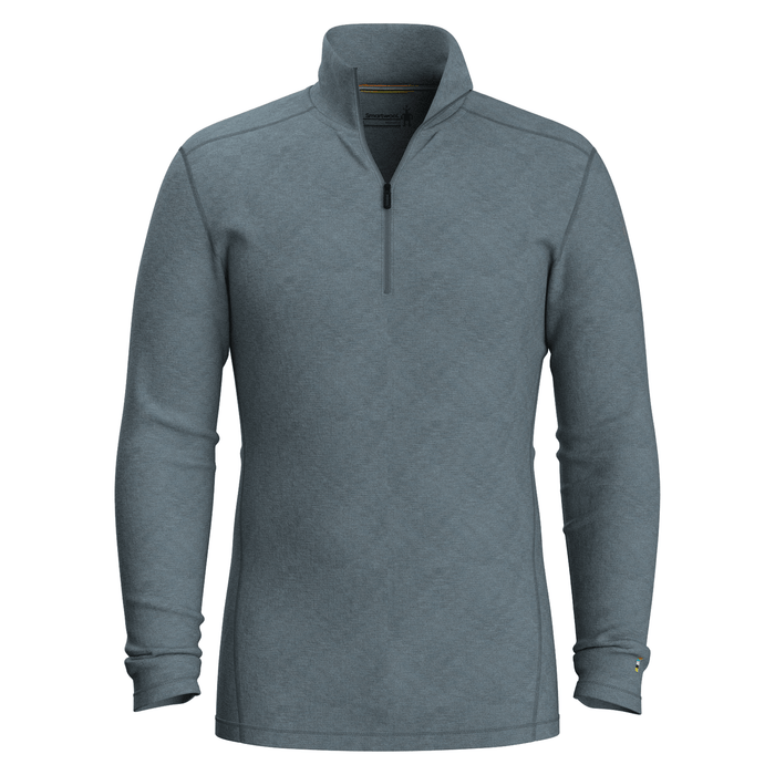 Smartwool Men's Classic Thermal Merino 1/4 Zip Base Layer Pewter Blue Heather - Comor - Go Play Outside