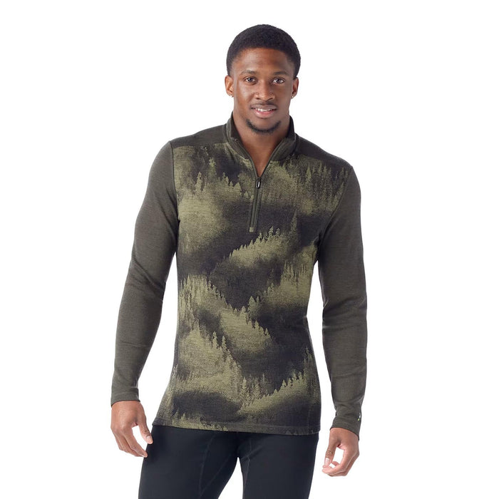 Smartwool Men's Classic Thermal Merino Base Layer 1/4 Zip Boxed North Woods Foggy Pines - Comor - Go Play Outside